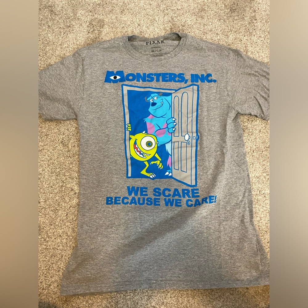 Gray Pixar monsters ink shirt